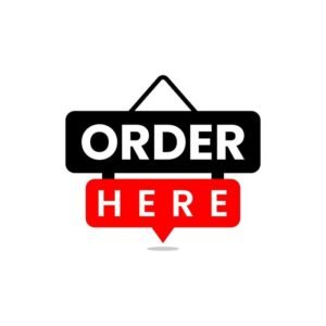Order here sign logo design template vector